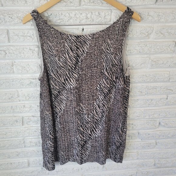 Maggie Barnes Womens Top 0X 14 16 Tank Black Tan Animal Print ANI74XE - Picture 5 of 7